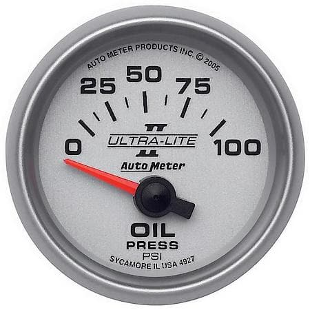 Gauge; Oil Pressure; 2 1/16"; 100 PSI; Electric; Ultra-Lite II