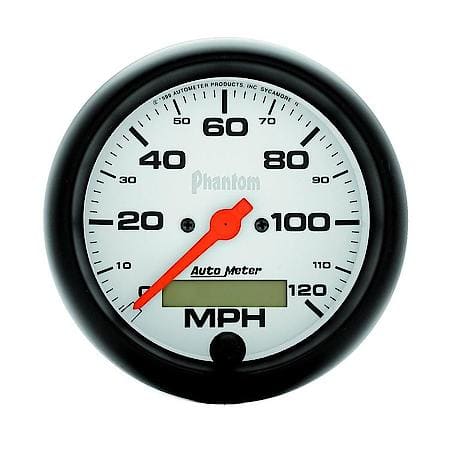 Gauge, Speedo, 3 3/8", 120 MPH, Electrical Program With LCD ODO, Phantom