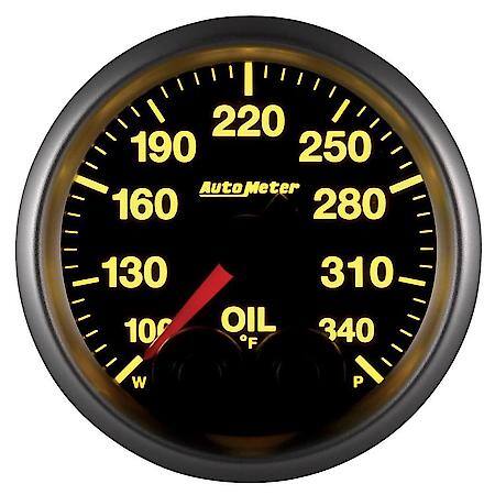 Gauge; Oil Temperature; 2 1/16"; 340 Deg. F; Stepper Motor With Peak/Warn; Elite