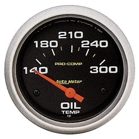 Gauge; Oil Temperature; 2 5/8"; 140-300 Deg. F; Electric; Pro-Comp