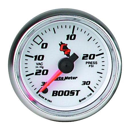 Gauge; Vac/Boost; 2 1/16"; 30Inhg-30 PSI; Digital Stepper Motor; C2