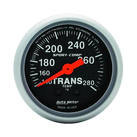 Gauge; Trans Temperature; 2 1/16"; 140-280 Deg. F; Mechanical; 8Ft.; Sport-Comp