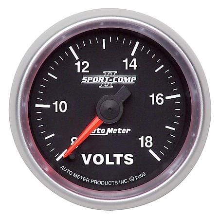 Gauge; Voltmeter; 2 1/16"; 18V; Digital Stepper Motor; Sport-Comp II