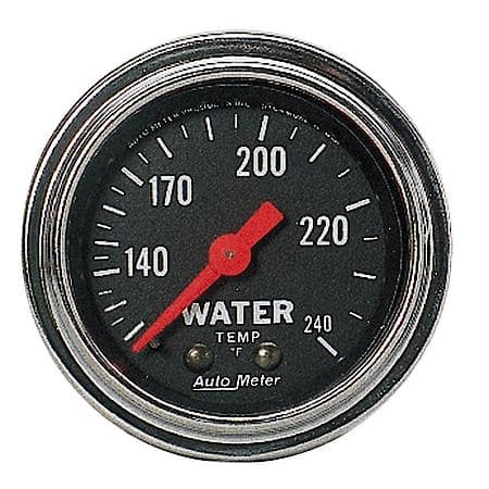 Gauge; Water Temperature; 2 1/16"; 120-240 Deg. F; Mechanical; Traditional Chrome
