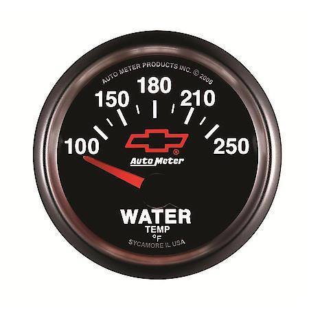 Gauge; Water Temperature; 2 1/16"; 100-250 Deg. F; Electric; GM Bowtie Black