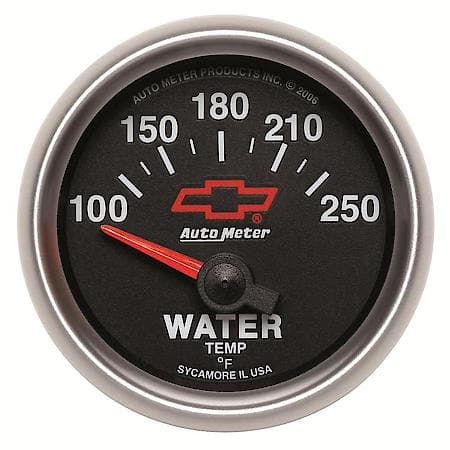 Gauge; Water Temperature; 2 1/16"; 100-250 Deg. F; Electric; GM Bowtie Black