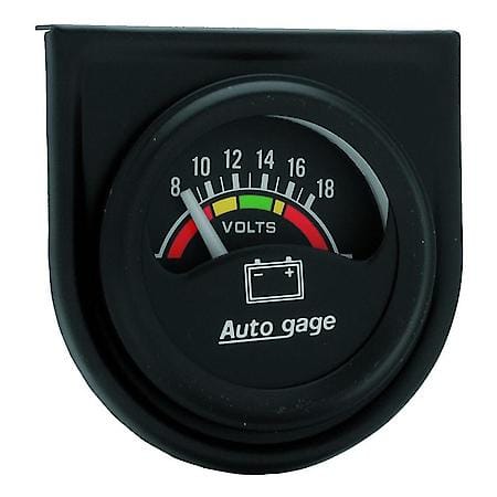 Gauge Console; Voltmeter; 1.5"; 18V; Black Dial; Black Bezel; AutoGauge