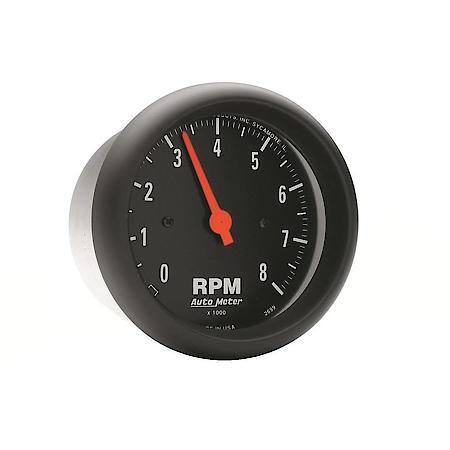 Gauge; Tachometer; 2 1/16"; 8K RPM; In-Dash; Z-Series