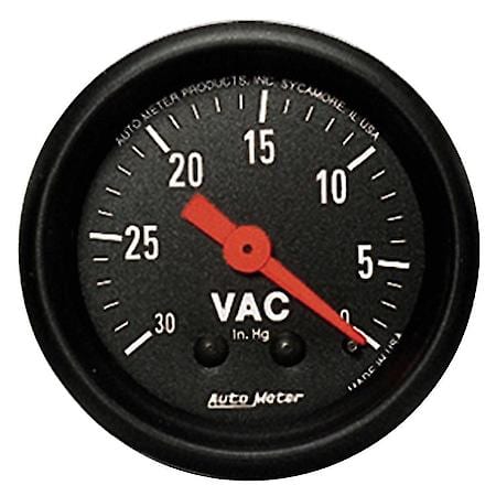 Gauge, Vacuum, 2 1/16", 30Inhg, Mechanical, Z-Series