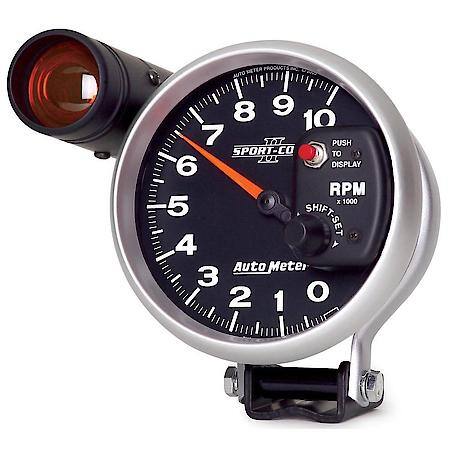 Gauge; Tachometer; 5"; 10K RPM; Pedestal With Ext. Shift-Lite; Sport-Comp II