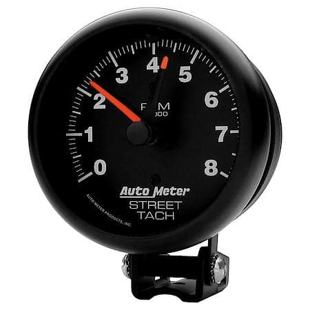Gauge; Tachometer; 3 3/4"; 8K RPM; Pedestal With Red Line; Z-Series
