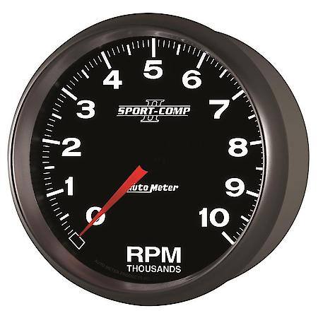 Gauge, Tachometer, 5", 10K RPM, In-Dash, Sport-Comp II