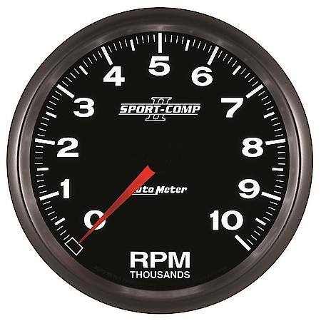 Gauge, Tachometer, 5", 10K RPM, In-Dash, Sport-Comp II