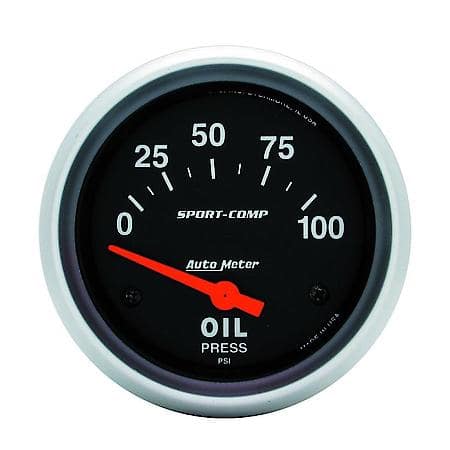 Gauge; Oil Pressure; 2 5/8"; 100 PSI; Electric; Sport-Comp