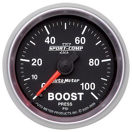 Gauge; Boost; 2 1/16"; 100 PSI; Mechanical; Sport-Comp II