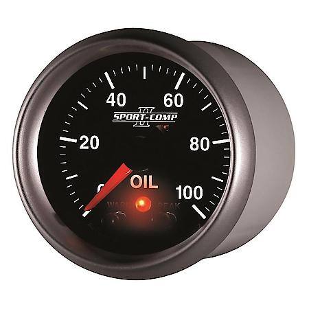 Gauge; Oil Press; 2 1/16"; 100 PSI; Digital Stepper Motor With Peak/Warn; Sport-Co