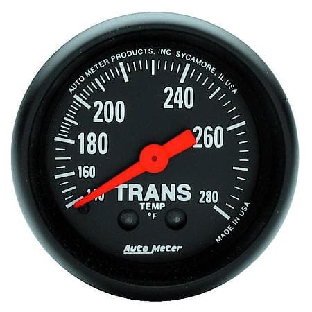 Gauge; Transmission Temperature; 2 1/16"; 140-280 Deg. F; Mechanical; 8Ft.; Z-Series