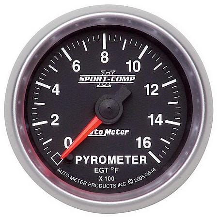 Gauge; Pyrometer (EGT); 2 1/16"; 1600 Deg. F; Digital Stepper Motor; Sport-Comp