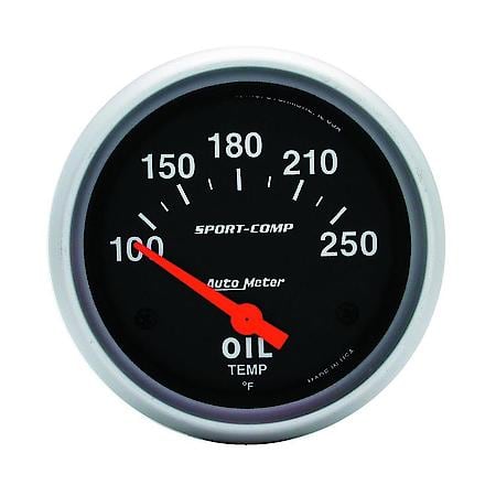Gauge; Oil Temperature; 2 5/8"; 100-250 Deg. F; Electric; Sport-Comp