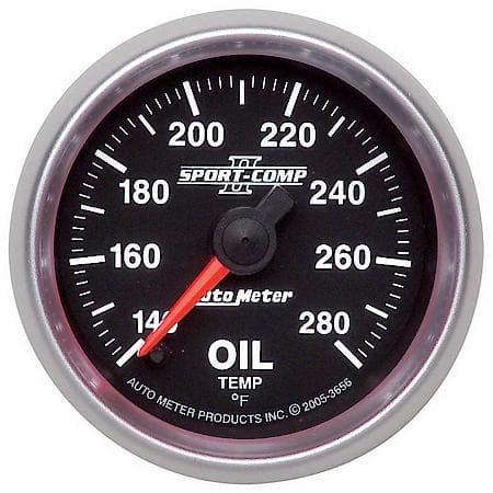 Gauge; Oil Temperature; 2 1/16"; 140-280 Deg. F; Digital Stepper Motor; Sport-Comp II