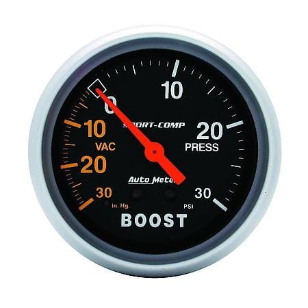 Gauge; Vac/Boost; 2 5/8"; 30Inhg-30 PSI; Mechanical; Sport-Comp