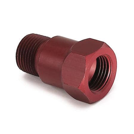 Fitting; Adapter; 3/8" NPT Male; Aluminum; Red; For Mechanical Temperature Gauge