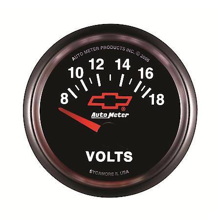 Gauge; Voltmeter; 2 1/16"; 18V; Electric; GM Bowtie Black
