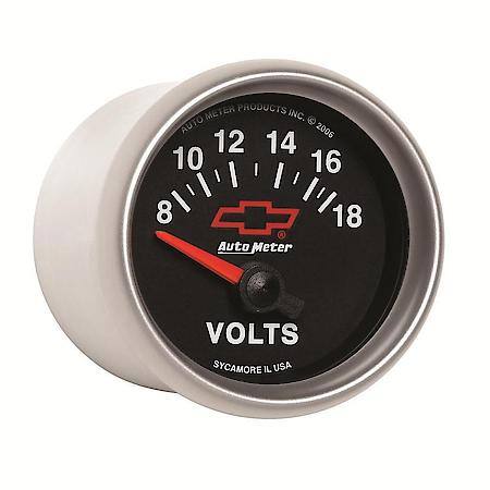 Gauge; Voltmeter; 2 1/16"; 18V; Electric; GM Bowtie Black