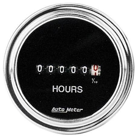 Gauge; Hourmeter; 2 1/16"; 100K Hours; Electric (8V-32V); Traditional Chrome