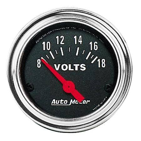 Gauge; Voltmeter; 2 1/16"; 18V; Electric; Traditional Chrome