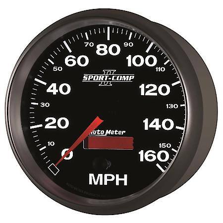 Gauge; Speedometer; 5"; 160MPH; Electrical Programmable; Sport-Comp II