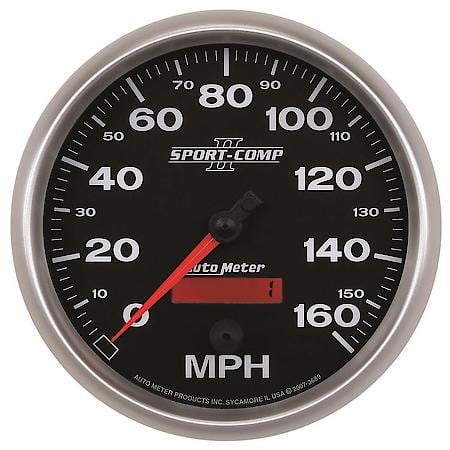 Gauge; Speedometer; 5"; 160MPH; Electrical Programmable; Sport-Comp II
