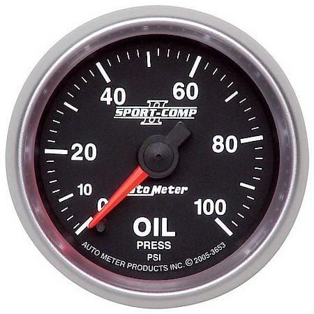 Gauge; Oil Pressure; 2 1/16"; 100 PSI; Digital Stepper Motor; Sport-Comp II