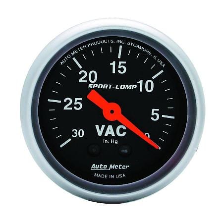 Gauge; Vacuum; 2 1/16"; 30Inhg; Mechanical; Sport-Comp