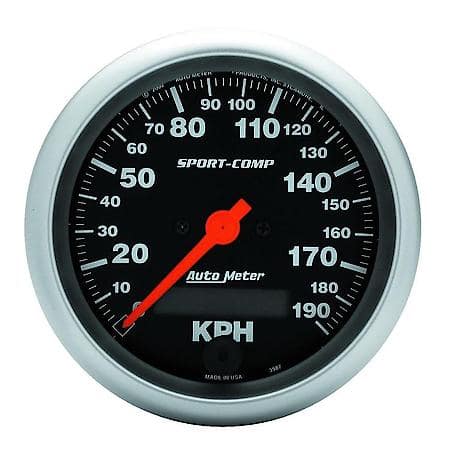 Gauge; Speedometer; 3 3/8"; 190Km/H; Electrical Prog. With LCD ODO; Sport-Comp
