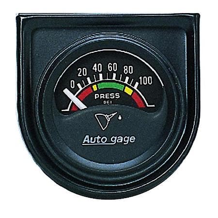 Gauge Console; Oil Pressure; 1.5"; 100 PSI; Electric; Black Dial; Black Bezel; AutoGauge