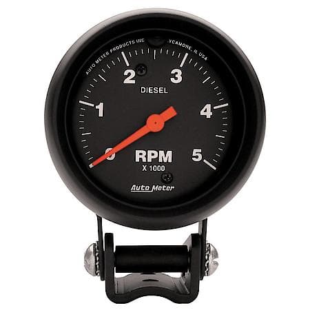 Gauge; Tachometer; 2 5/8"; 5K RPM Diesel; Pedestal; Z-Series