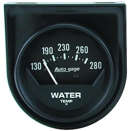 Gauge Console, Water Temperature, 2", 280  Deg. F, Mechanical, Short Sweep, Black, AutoGauge