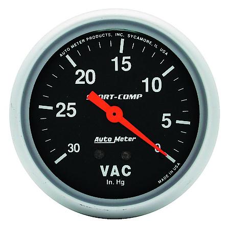 Gauge; Vacuum; 2 5/8"; 30Inhg; Mechanical; Sport-Comp