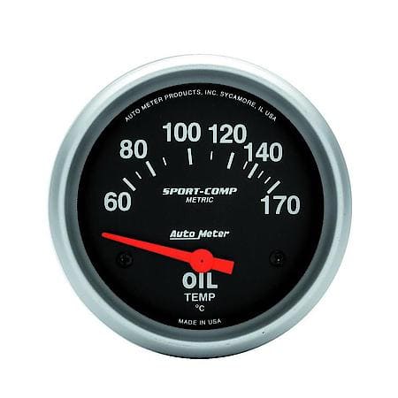 Gauge; Oil Temperature; 2 5/8"; 60-170 Deg. F; Electric; Sport-Comp