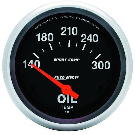 Gauge; Oil Temperature; 2 5/8"; 140-300 Deg. F; Electric; Sport-Comp