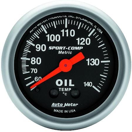 GAUGE; OIL TEMP; 2 1/16in.; 60-140deg.C; MECHANICAL; SPORT-COMP