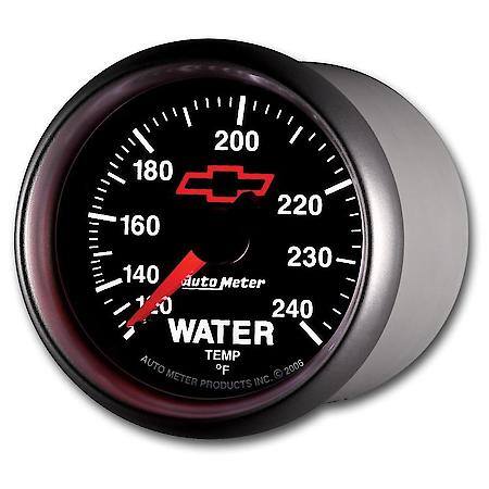 Gauge; Water Temperature; 2 1/16"; 120-240 Deg. F; Mechanical; GM Bowtie Black