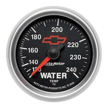 Gauge; Water Temperature; 2 1/16"; 120-240 Deg. F; Mechanical; GM Bowtie Black