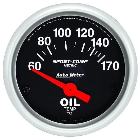 Gauge; Oil Temperature; 2 1/16"; 60-170 Deg. F; Electric; Sport-Comp