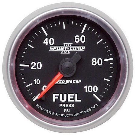 Gauge; Fuel Pressure; 2 1/16"; 100 PSI; Digital Stepper Motor; Sport-Comp II