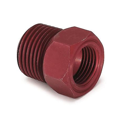 Fitting; Adapter; 1/2" NPT Male; Aluminum; Red; For Mechanical Temperature Gauge