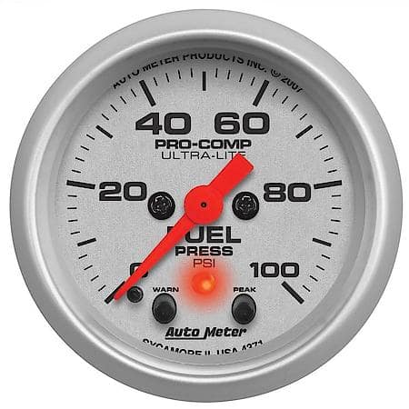 Gauge; Fuel Press; 2 1/16"; 100 PSI; Digital Stepper Motor With Peak/Warn; Ultra-L