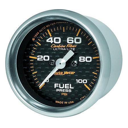 Gauge; Fuel Pressure; 2 1/16"; 100 PSI; Digital Stepper Motor; Carbon Fiber