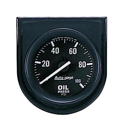 Gauge Console; Oil Pressure; 2"; 100 PSI; Black Dial; Black Bezel; AutoGauge